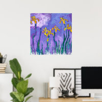 Yellow Irises with Pink Cloud | Claude Monet |