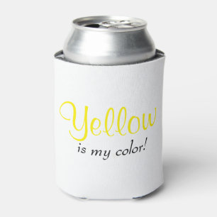 Yellow Is My Colour Cute Typography Text Can Cooler