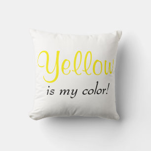 Yellow Is My Colour Quote Cushion