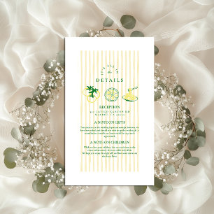 Yellow Italian Wedding Sketch Enclosure Card