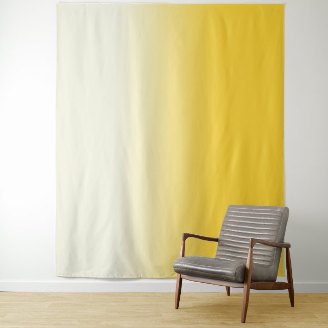 Yellow & Ivory Gradient Ombre Photo Backdrop Tapestry (In Situ)