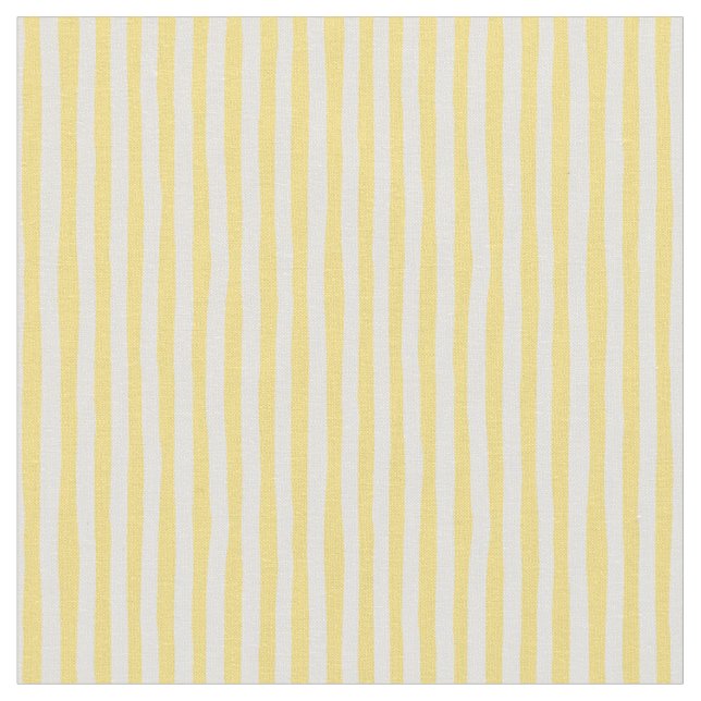 Yellow & Ivory Wonky Stripes Fabric (Close Up)