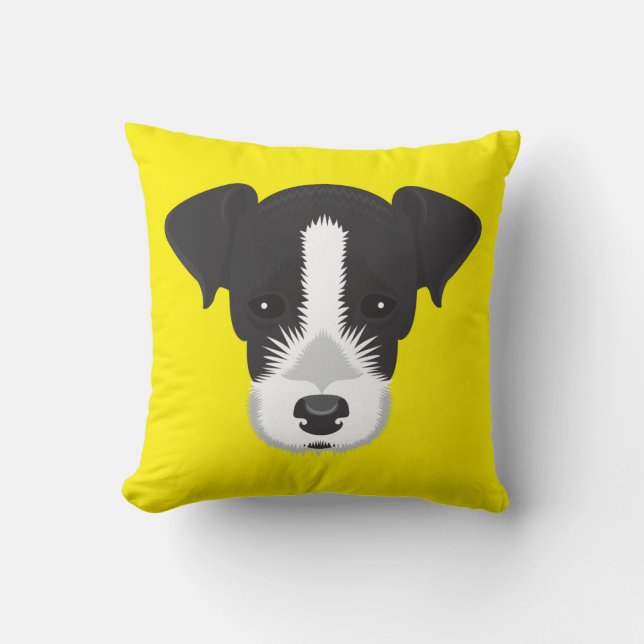 Yellow Jack Russell Terrier Cushion (Front)