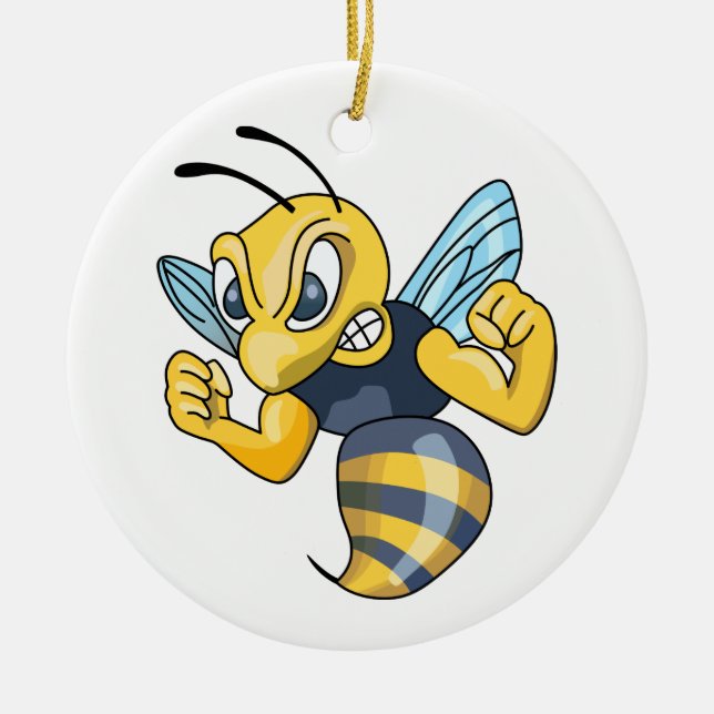 Yellow Jacket Ceramic Tree Decoration (Front)