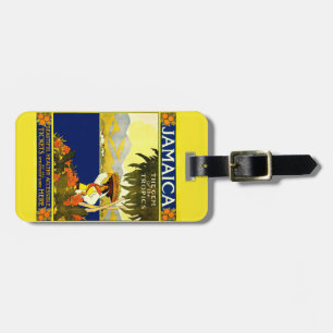 Yellow Jamaica Poster Luggage Tag