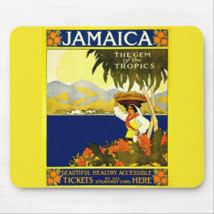 Yellow Jamaica Poster Mouse Mat