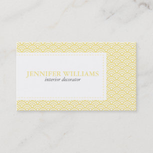 Yellow Japanese Seigaiha Pattern Business Card