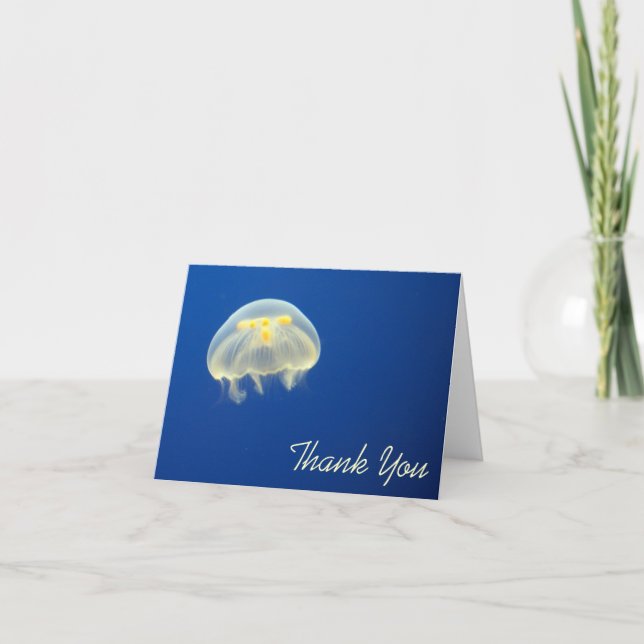 Yellow Jellyfish Thank You Card (Front)
