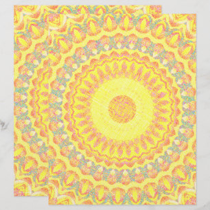 Yellow Kaleidoscope Scrapbook Paper 2-Sided Page