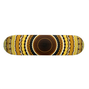 Yellow kaleidoscope skateboard