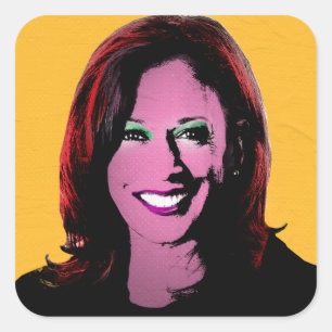Yellow Kamala Harris Pop Art Square Sticker