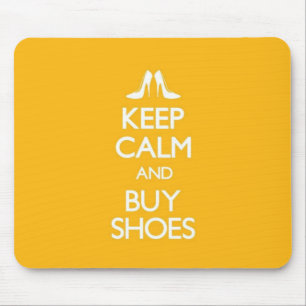Yellow Keep Calm and Buy Shoes Mouse Mat