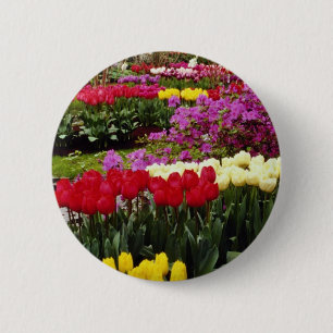 yellow Keukenhof gardens, Amsterdam, Netherlands f 6 Cm Round Badge