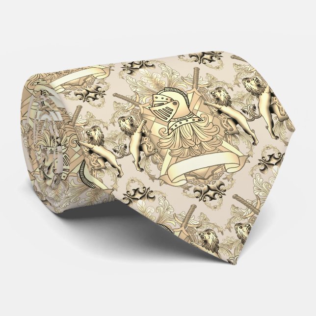 Yellow Knight Family Crest  Surname tie (Rolled)