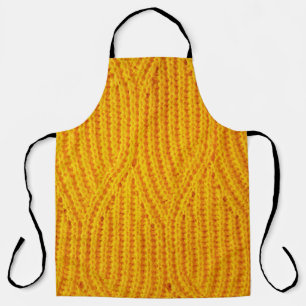Yellow knitted surface textile material background apron