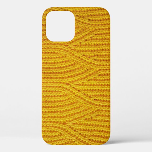 Yellow Knitted: Textile Surface Background. Case-Mate iPhone Case (Back)