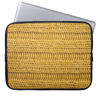 Yellow Knitted Textured Trendy Background Laptop Sleeve