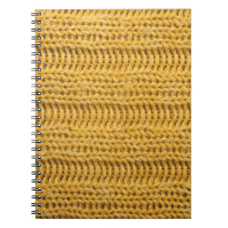 Yellow Knitted Textured Trendy Background Notebook