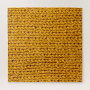 Yellow knitted wool, high-resolution texture. jigsaw puzzle