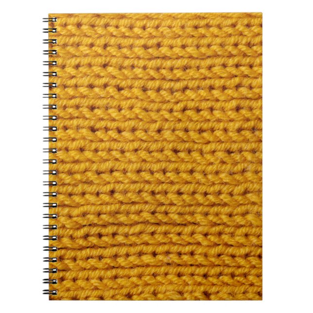 Yellow knitted wool, high-resolution texture. notebook (Front)