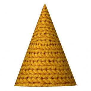 Yellow knitted wool, high-resolution texture. party hat