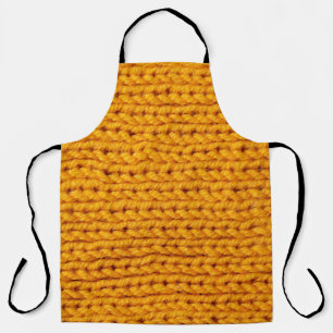 Yellow knitted wool texture background pattern wit apron