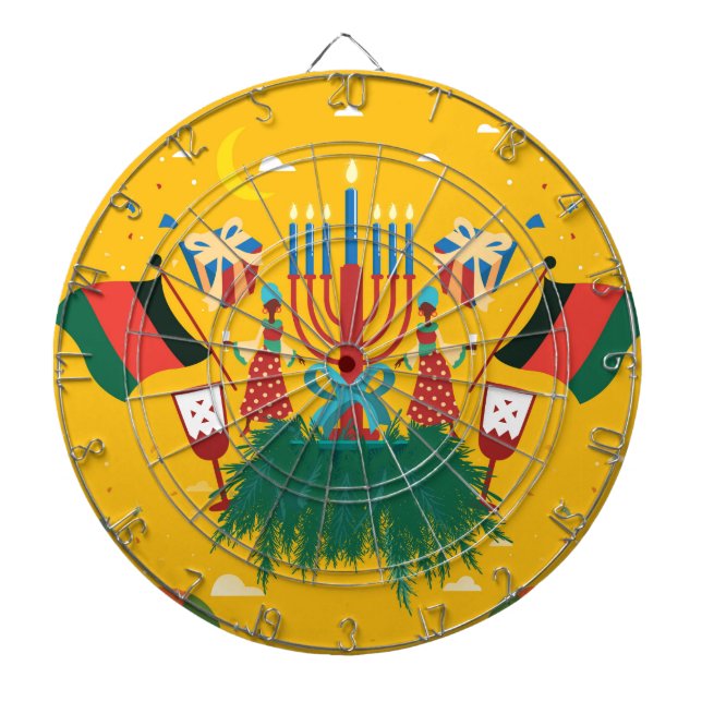 yellow Kwanzaa Dartboard (Front)