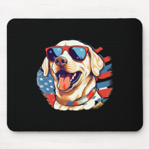 Yellow Lab 4th Of July Design Patriotic Pup Labrad Mouse Mat