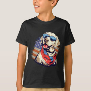 Yellow Lab 4th Of July Design Patriotic Pup Labrad T-Shirt