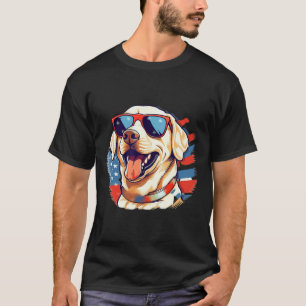 Yellow Lab 4th Of July Design Patriotic Pup Labrad T-Shirt