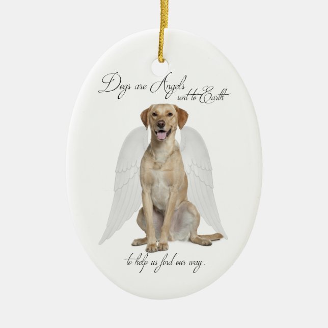 Yellow Lab Angel Ornament (Front)