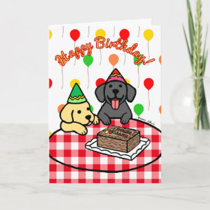 Yellow Lab & Black Lab Birthday Card