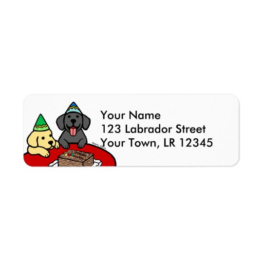 Yellow Lab & Black Lab Birthday Return Address Label