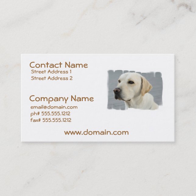 Yellow Lab Business Cards (Front)