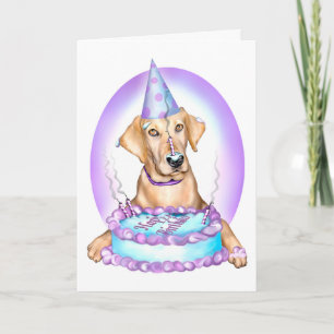 Yellow Lab Cake Face Birthday Card