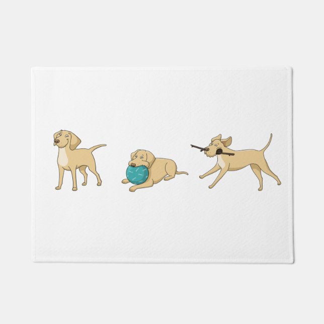 yellow lab cartoon 2 doormat (Front)