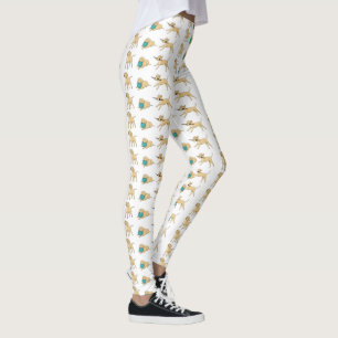 yellow lab cartoon 2 leggings
