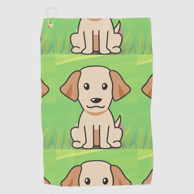 yellow lab cartoon golf towel (Front)