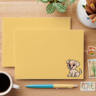 Yellow Lab Cartoon with Glasses Envelope