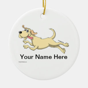 Yellow Lab Ceramic Tree Decoration