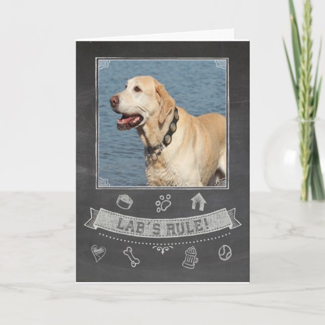 Yellow Lab Chalkboard Birthday Card (Front)