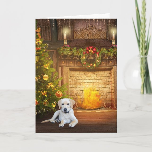 Yellow lab Christmas Holiday Card (Front)
