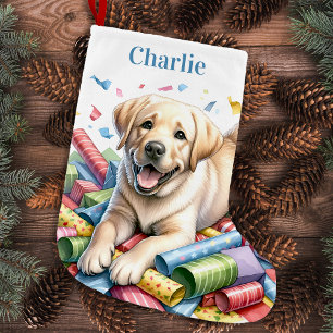 Yellow Lab Christmas Puppy - Cute Dog Labrador Small Christmas Stocking