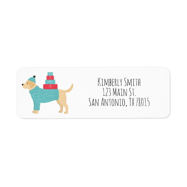 Yellow Lab Christmas Return Address  (Front)