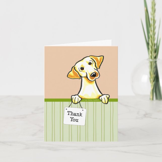 Yellow Lab Cute Summer Thank You (Front)