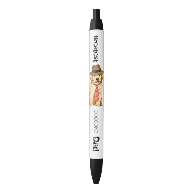 Yellow Lab Dad Black Ink Pen (Front Vertical)