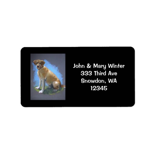 YELLOW LAB, DOG: ADDRESS LABELS: ORIGINAL ART LABEL (Front)