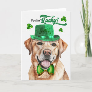 Yellow Lab Dog Feelin' Lucky St Patrick's Day Holiday Card