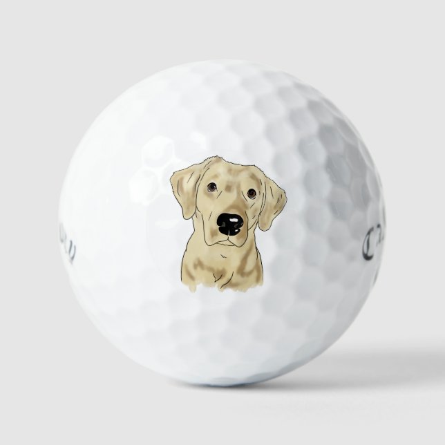 Yellow Lab Dog Golf Balls (Front)