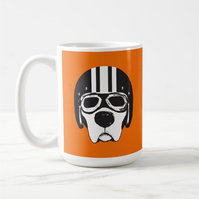 Yellow Lab Dog in Helmet & Goggles Biker Coffee Mug (Left)